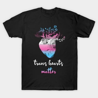 Transgender Anatomical Heart Watercolor Floral Trans Pride T-Shirt